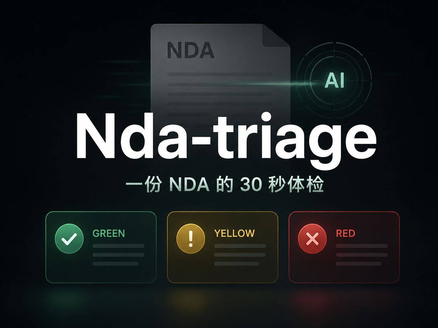 从半小时到30秒：nda-triage把NDA预审做成了一个标准化体检流程