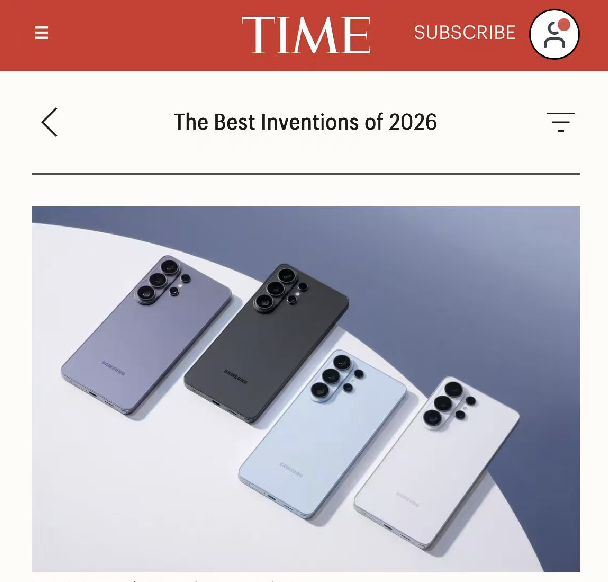 《时代周刊》揭晓2026年度最佳发明 三星Galaxy S26 Ultra凭实力入选
