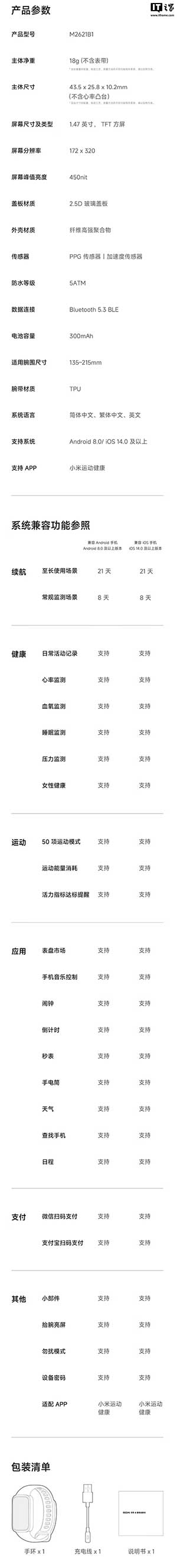 小米 REDMI 手环 4 发售:续航最长 21 天,售价 169 元