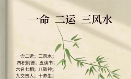 一命二运三风水四积阴德五读书所指的真正含