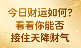 今日财运如何？看看你能否接住天降财气