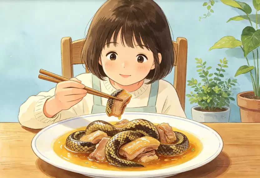 梦见吃蛇肉有什么吉凶预兆